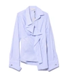 MONSE Blue & White Draped Shirt,210000012663