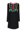 VALENTINO Black Long-Sleeve Laced Bib Dress,VAL35P5J