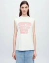 Re/done Oversized Muscle Tank Tee In Vintage White In Vintage White