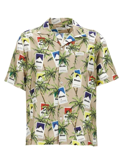 Rhude Cigarette Bowling Shirt In Silk In Multicolour