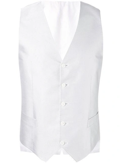 Canali Button Up Waistcoat In Grey