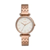 Fossil Ladies Tillie Mini Three Hand, Rose Gold Tone Stainless Steel Watch 26mm In Pink