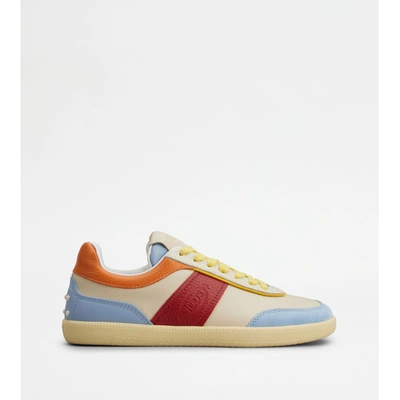 Tod's Tabs Sneakers In Leather In Multi