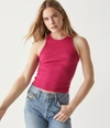 MICHAEL STARS PINA RIBBED HALTER TANK