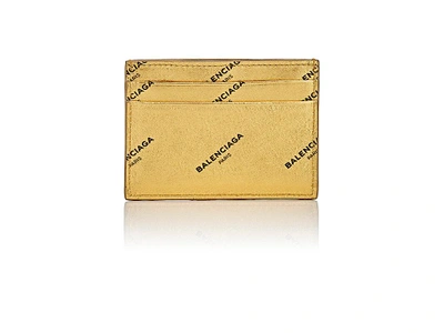 Balenciaga Logo Card Case In Gold