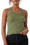 Free People Scoop Neck Tank In Avocado Tree