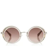 JIMMY CHOO GEM Transparent Round Framed Sunglasses with Swarovski Crystals