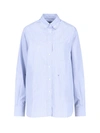 Saks Potts William Striped Cotton-poplin Shirt In Blue