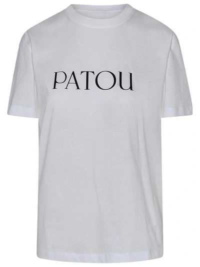 PATOU PATOU ESSENTIAL WHITE COTTON T-SHIRT