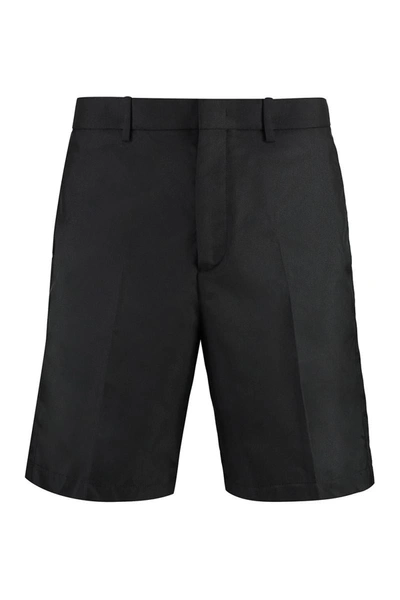 Valentino Tailored Stretch-cotton Chino Shorts In Black