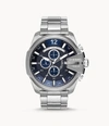 Diesel Mega Chief Chronograph Stainless Steel Bracelet Watch 51mm In Blue