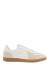 Ami Alexandre Mattiussi White Low-top Sneakers With Suede Inserts And Contrasting Sole In Leather Man In White