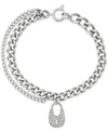 MICHAEL KORS Michael Kors Double Chain Pavé Crystal Lock Charm Bracelet