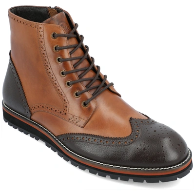 Thomas & Vine Elijah Wingtip Ankle Boot In Brown