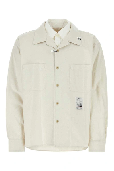 Miharayasuhiro White Layered Shirt In Beige O Tan