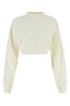 Off-white Off White Ivory Cotton Oversize Sweatshirt In White