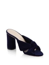 Loeffler Randall Coco Knotted Velvet Mules In Eclipse