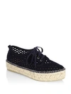 LOEFFLER RANDALL Alfie Perforated Suede Platform Espadrille Sneakers