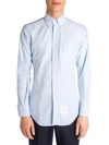 THOM BROWNE MEN'S SOLID BUTTON-DOWN SHIRT,400093552323