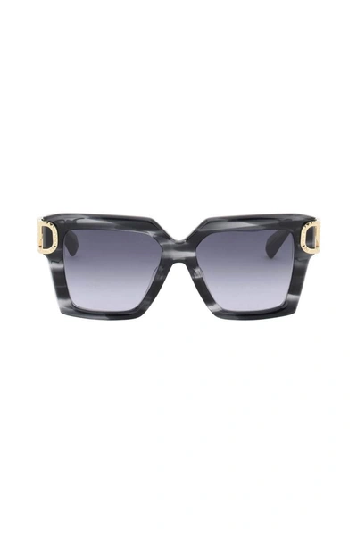 Valentino Uno Square Acetate & Titanium Sunglasses In Black