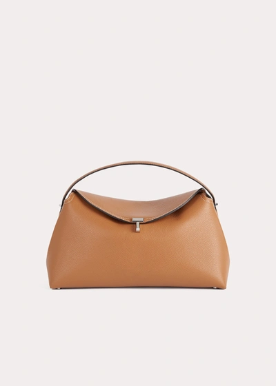 TOTÊME T-LOCK GRAINED-LEATHER TOP HANDLE TAN