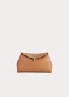 Totême Toteme T-lock Top Handle Leather Satchel In Tan Grain