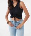 O'neill Martina V-neck Rib Crop Tank In Black