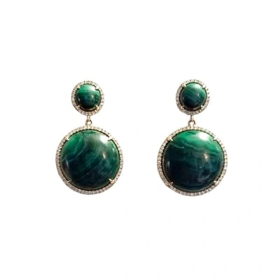 Gucci Green Malachite & Diamond Earrings