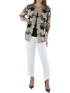 ALEX EVENINGS WOMENS LACE OVERLAY EMBROIDERED BLOUSE