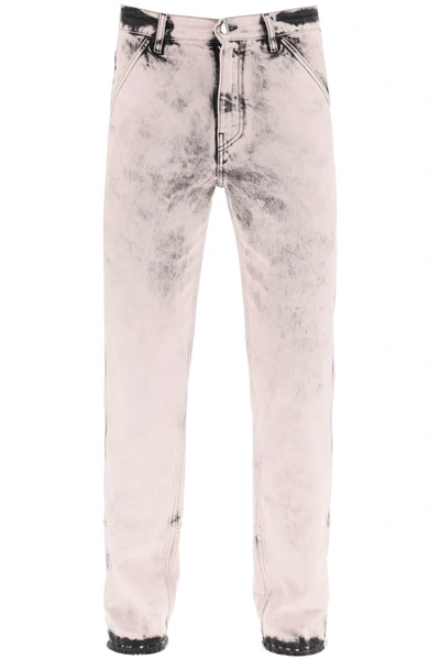Oamc Stone-washed Straight-leg Jeans In Pink