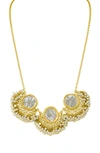 JARDIN MOTHER-OF-PEARL & IMITATION PEARL FRONTAL NECKLACE