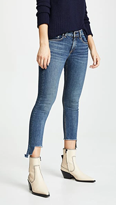 Rag & Bone Cate Mid-rise Skinny Jeans With Step-hem In Blue