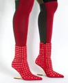 Jeffrey Campbell Compass-e Pointed Toe Boot In Red Suede Gold