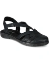 Easy Street Garrett Womens Faux Leather Strappy Flat Sandals In Black