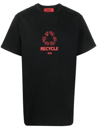 424 Graphic-logo-print T-shirt In Black