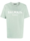 Balmain Logo-print Cotton T-shirt In Verde Chiaro