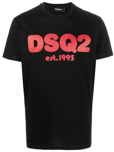 Dsquared2 Logo Cotton T-shirt In Black