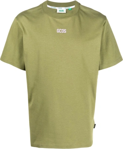 Gcds Logo-print Crew-neck T-shirt In 绿色