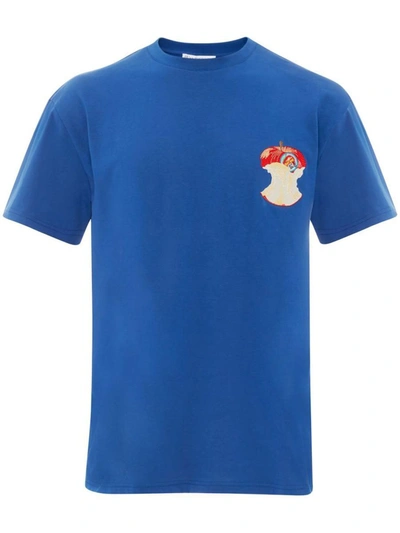 Jw Anderson Apple Core Logo T-shirt In Blue