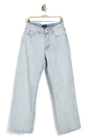 Lucky Brand Palazzo Pleated High Waist Wide Leg Jeans In Script
