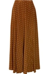 DIANE VON FURSTENBERG POLKA-DOT WASHED-SILK MAXI SKIRT