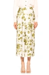 Alexia Admor Hunter Satin Midi Skirt In Sage Floral