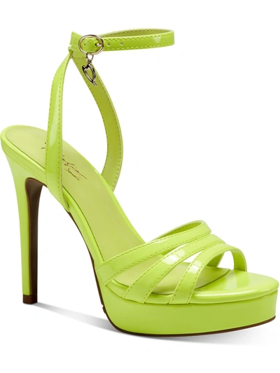Thalia Sodi Chancy Womens Ankle Strap Emblem Platform Sandals In Green