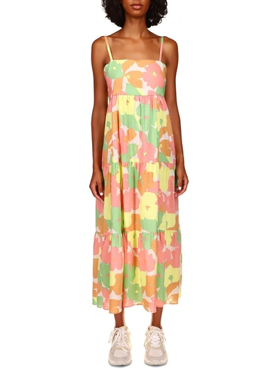 Sanctuary Womens Floral Print Maxi Fit & Flare Dress In Multi