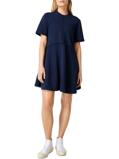 Sweaty Betty Womens Jersey Mini Fit & Flare Dress In Navy Blue