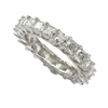 Suzy Levian Sterling Silver Princess Cut Cubic Zirconia Crossing Setting Eternity Band In White