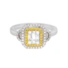 Gregg Ruth 14k Gold, White Diamond 0.45ct. Tw. And Fancy Yellow Diamond Engagement Ring Sz. 6.75 52881 In Silver