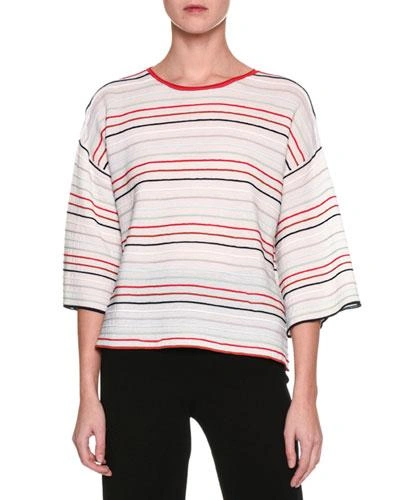 Giorgio Armani Striped Half-sleeve Top, Multi