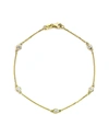 Suzy Levian 14k 0.15 Ct. Tw. Diamond Station Bracelet In Yellow