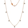 Suzy Levian 14k Rose Gold .30cttw Diamond Flower Station Necklace In Pink